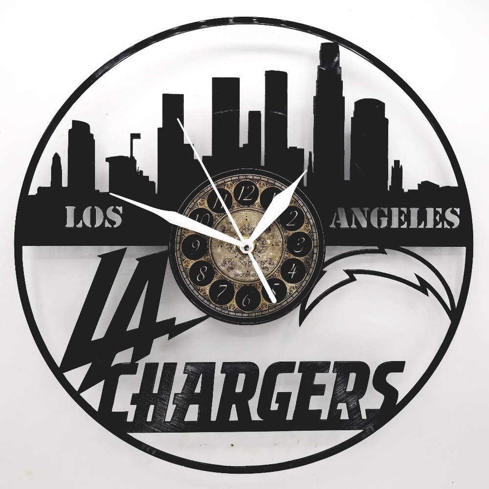 LOS ANGELES CHARGERS vinyl record clock